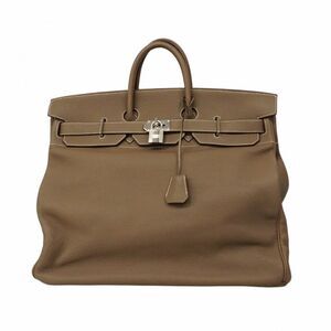 Hermes Handbag Haut À Courroies HAC 50 Taurillon Clemence Etoupe Silver